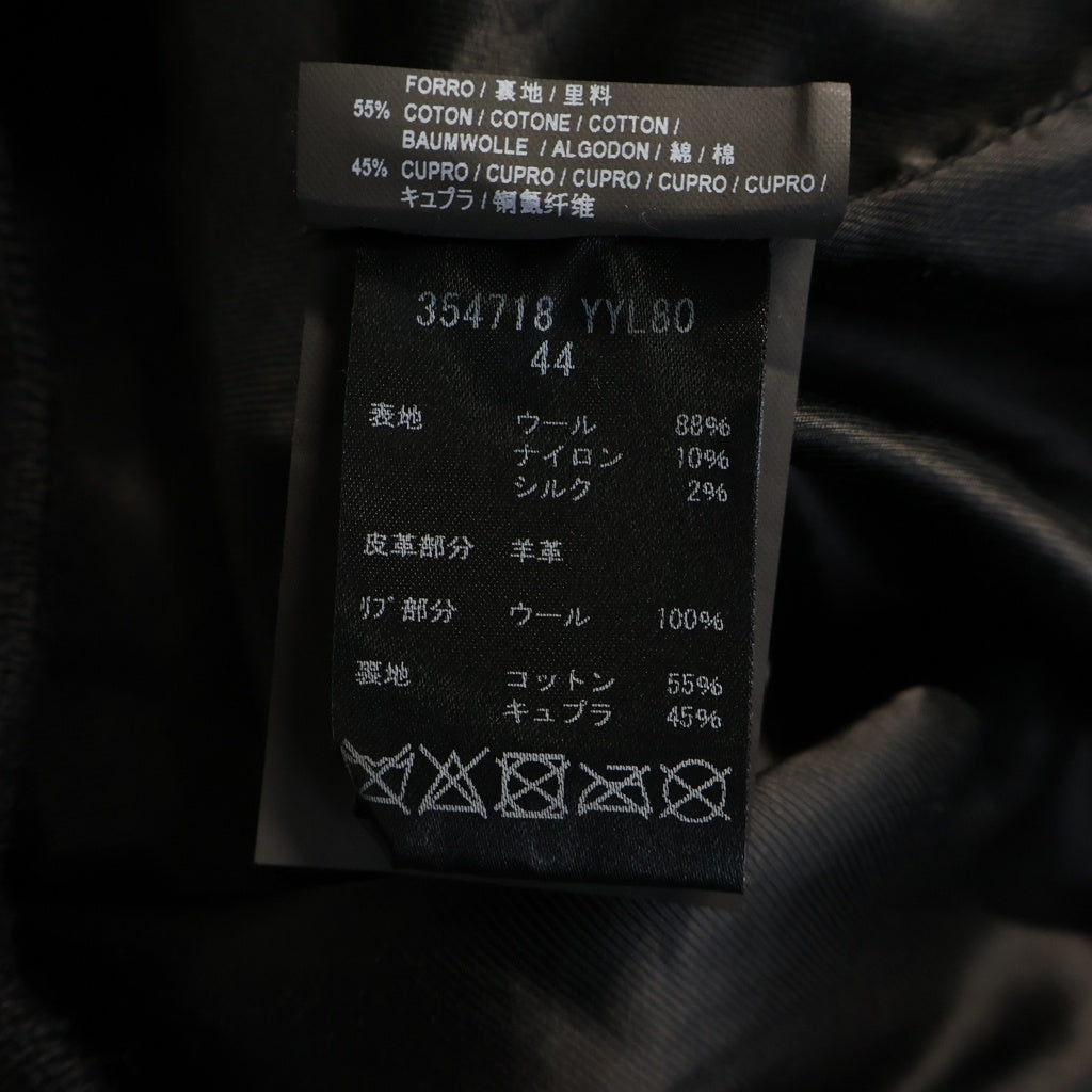 SAINT LAURENT PARIS(サンローランパリ) 15AW Teddy Jacket テディジャケット ウールスタジアムジャケット ブルゾン ブラック 354718 YYL80
