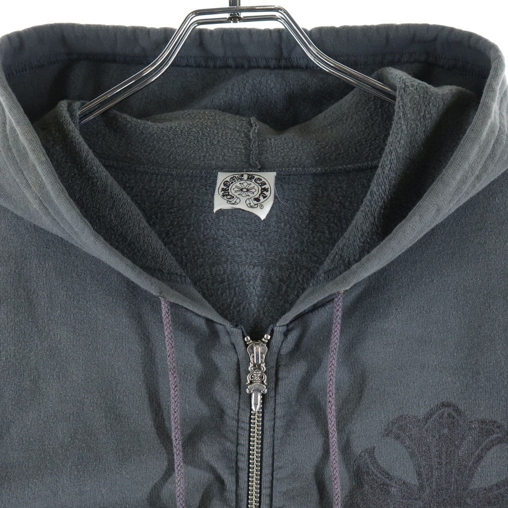 CHROME HEARTS(クロムハーツ) OLD THRML SWTSHRT HD ZIP CH PLUS 袖CHプラスプリント ジップアップ パーカー ブラック/ブラック
