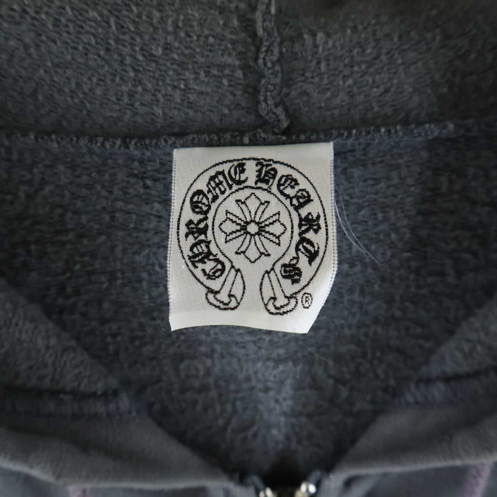 CHROME HEARTS(クロムハーツ) OLD THRML SWTSHRT HD ZIP CH PLUS 袖CHプラスプリント ジップアップ パーカー ブラック/ブラック