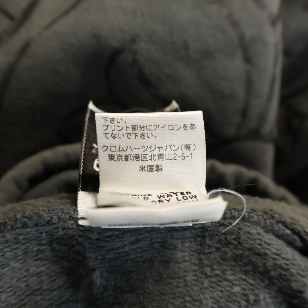 CHROME HEARTS(クロムハーツ) OLD THRML SWTSHRT HD ZIP CH PLUS 袖CHプラスプリント ジップアップ パーカー ブラック/ブラック