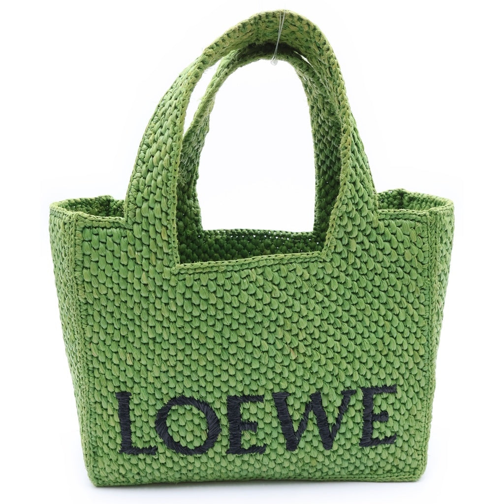 LOEWE(ロエベ) フォントトートスモール 2WAYハンドバッグ ショルダーバッグ ストロー グリーン ゴールド金具 A685B59X03