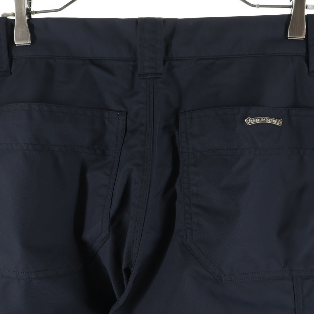 CHROME HEARTS(クロムハーツ) Carpenter Double Knee Leather Cross Patch Nylon Pants カーペンター ダブルニー レザークロスパッチ ナイロンパンツ ブラック