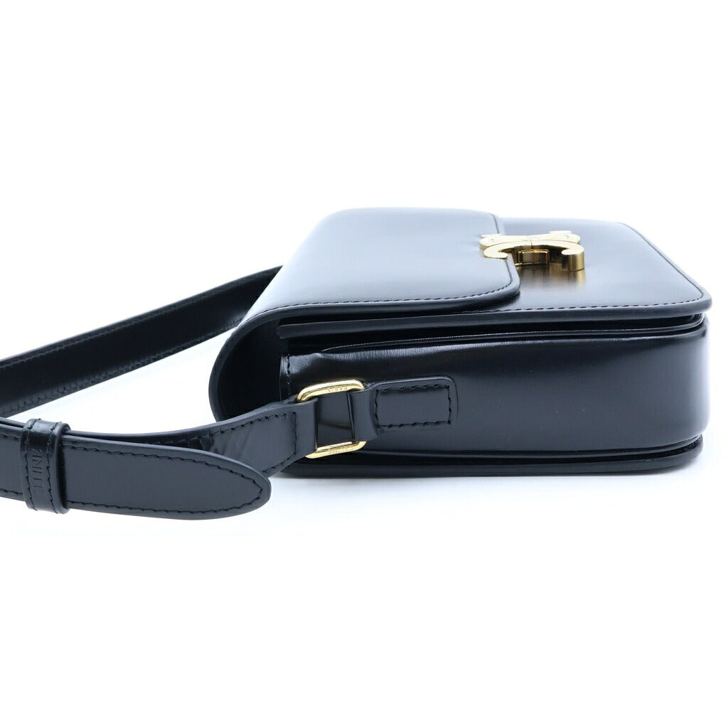 CELINE(セリーヌ) ティーン トリオンフ ショルダーバッグ ブラック レザー ゴールド金具