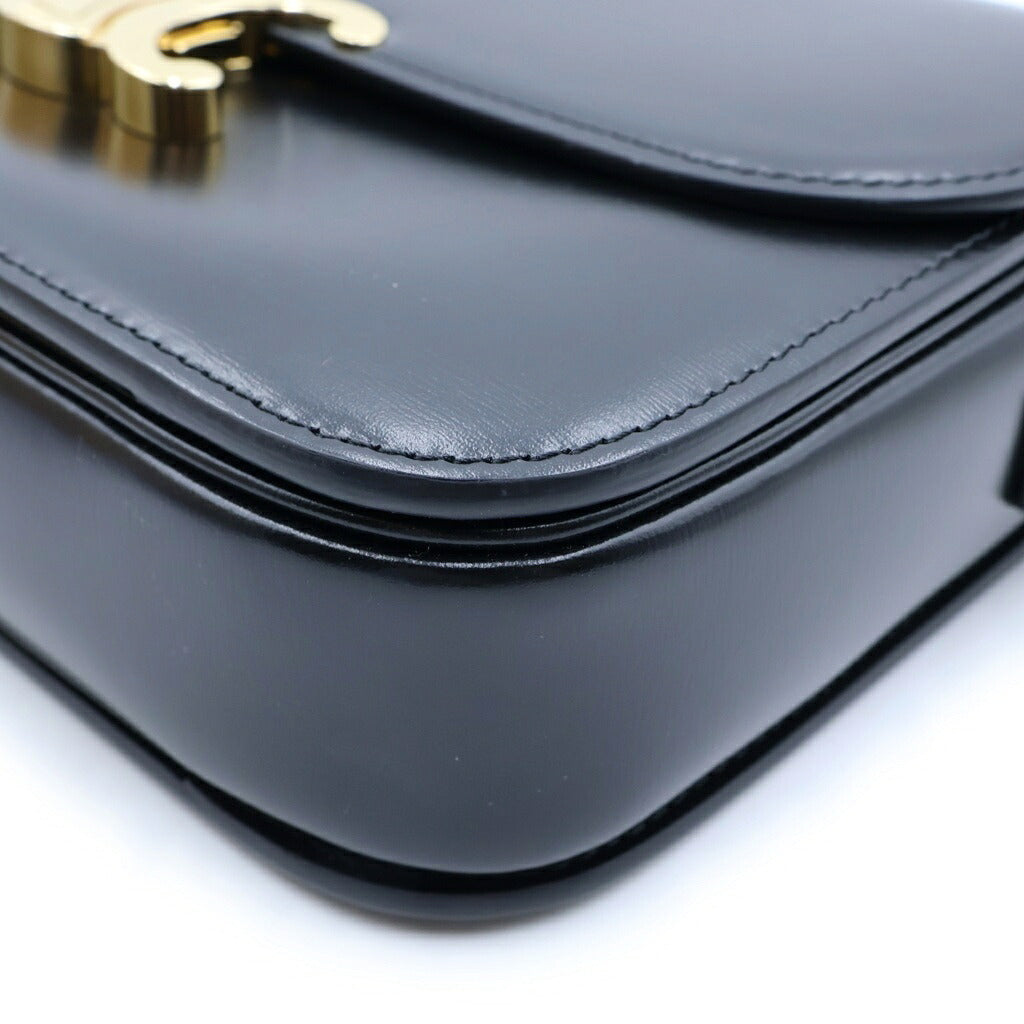 CELINE(セリーヌ) ティーン トリオンフ ショルダーバッグ ブラック レザー ゴールド金具
