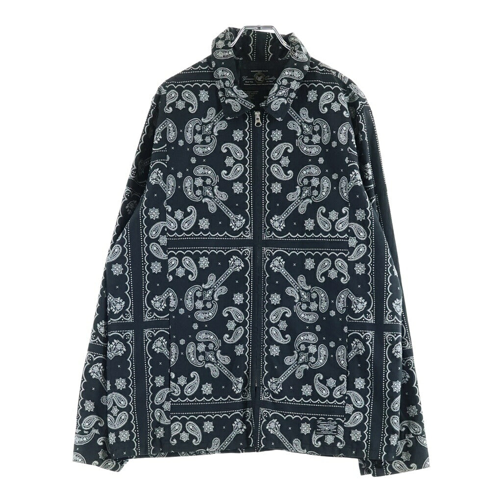 NEIGHBORHOOD(ネイバーフッド) Fixx Bandana/C-JKT ペイズリー柄 バンダナ ジップアップブルゾンジャケット ブラック ARNH-JK-M01