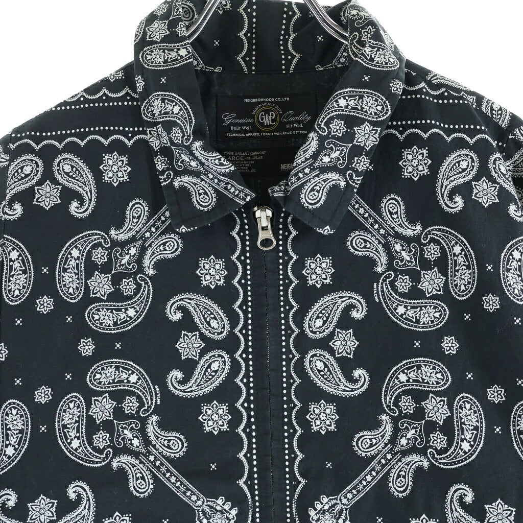 NEIGHBORHOOD(ネイバーフッド) Fixx Bandana/C-JKT ペイズリー柄 バンダナ ジップアップブルゾンジャケット ブラック ARNH-JK-M01