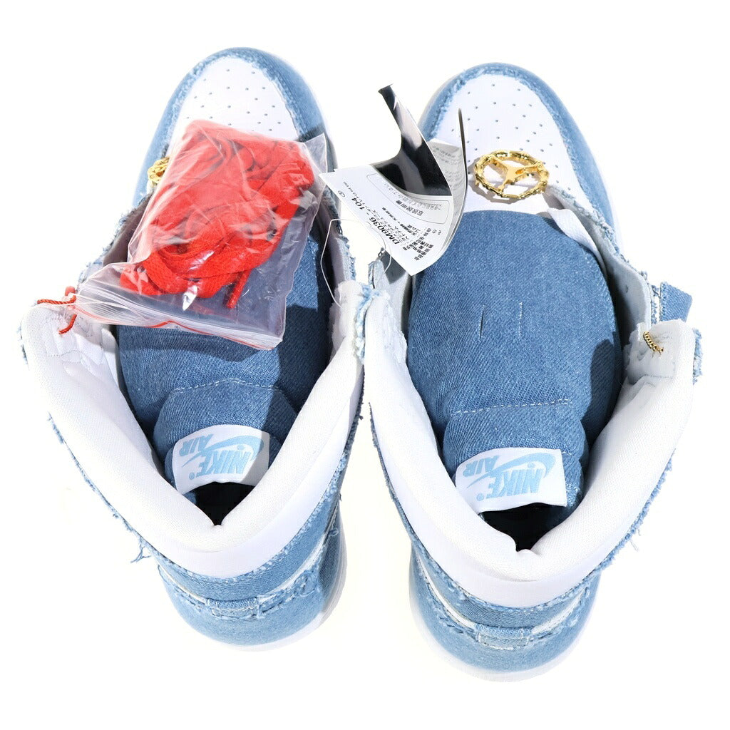 NIKE(ナイキ) WMNS AIR JORDAN1 HIGH OG DENIM DM9036-104 エアジョーダン1 デニム ウィメンズ ハイカットスニーカー インディゴ/ホワイト US11/28.0cm レディース