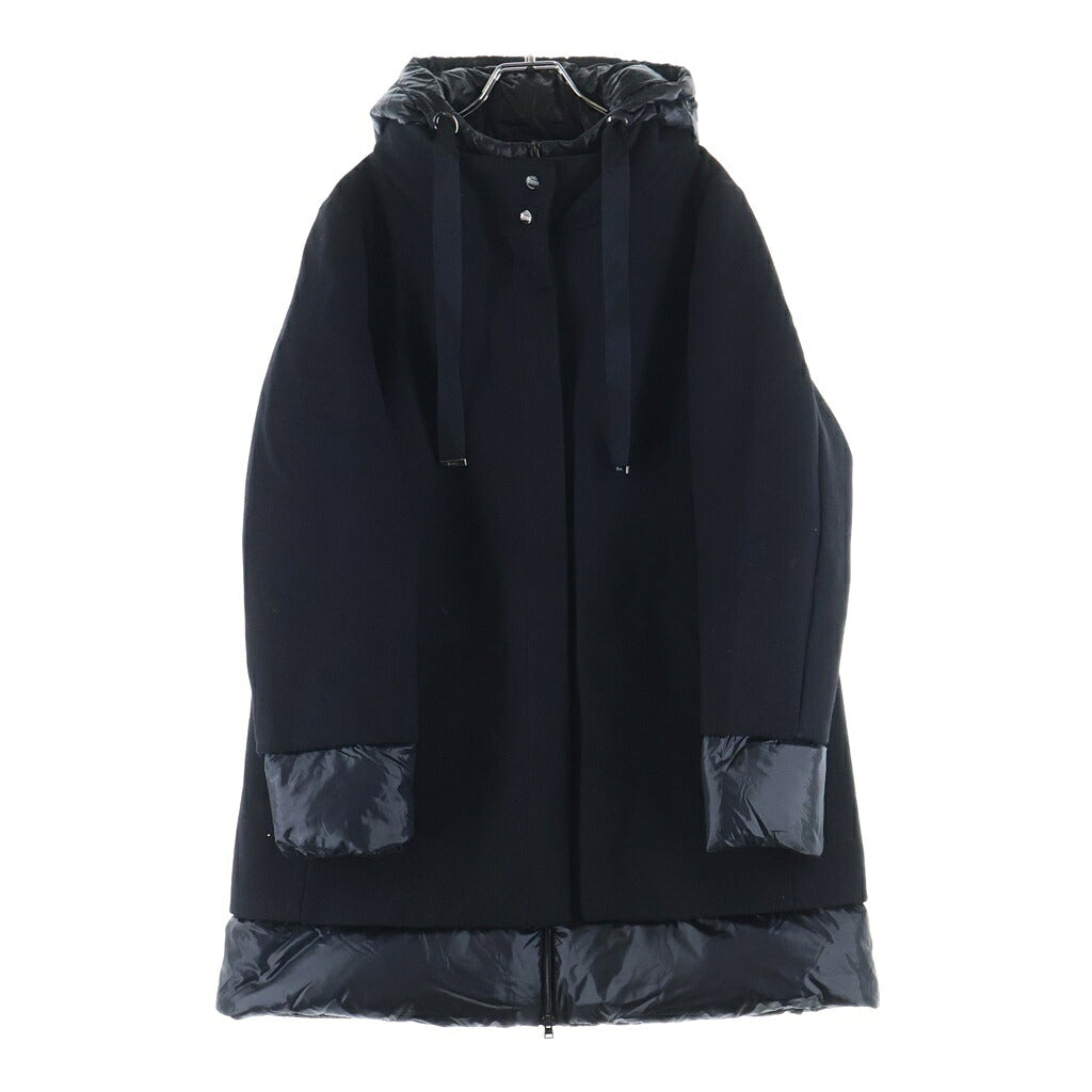 HERNO(ヘルノ) ドッキング フーデッド ナイロン ダウンコート ブラック レディースpi001966d-33344-9300
