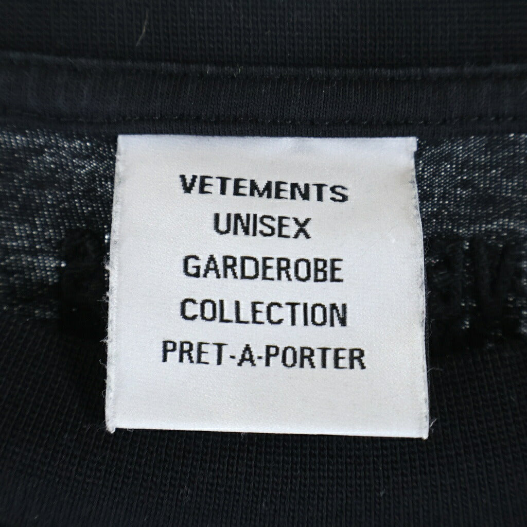 VETEMENTS(ヴェトモン) 21AW ダブルバッジ グラフィック プリント 半袖Tシャツ カットソー ブラック UA52TR480B