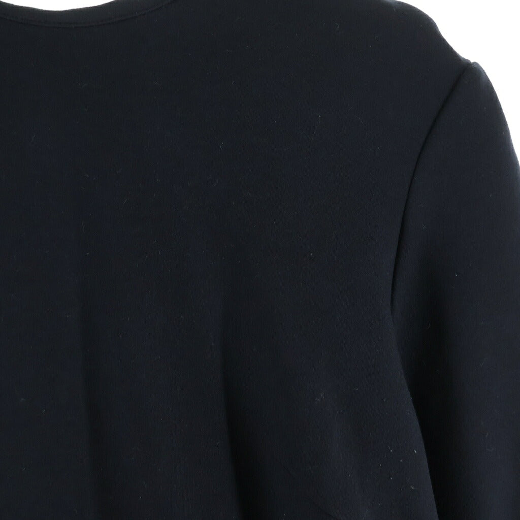 NO BRAND(ノーブランド) Borders at Balcony Round Peplum Half Sleeve Top ボーダーズ アット バルコニー ラウンド ペプラム ハーフ スリーブ トップ クルーネック半袖 カットソー ブラック レディース