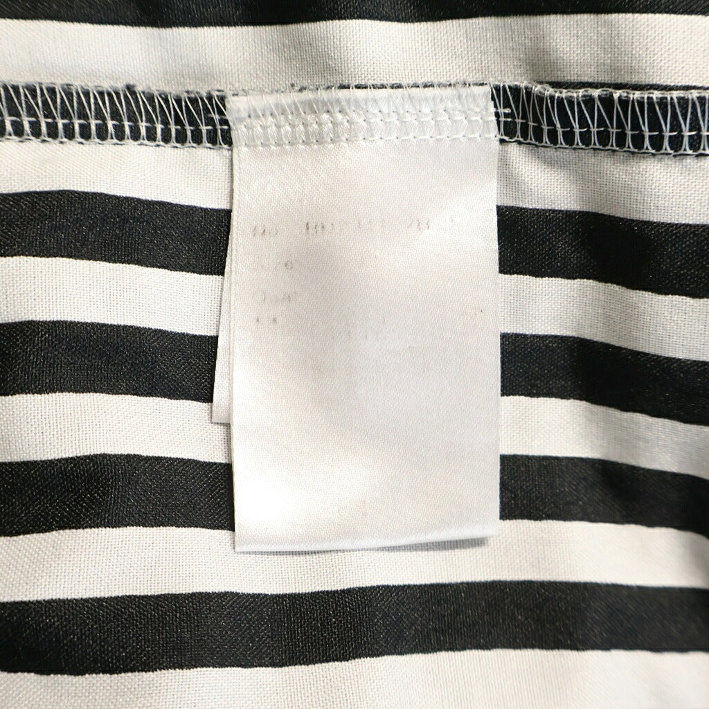 NO BRAND(ノーブランド) Borders at Balcony Round Peplum Half Sleeve Top ボーダーズ アット バルコニー ラウンド ペプラム ハーフ スリーブ トップ クルーネック半袖 カットソー ブラック レディース