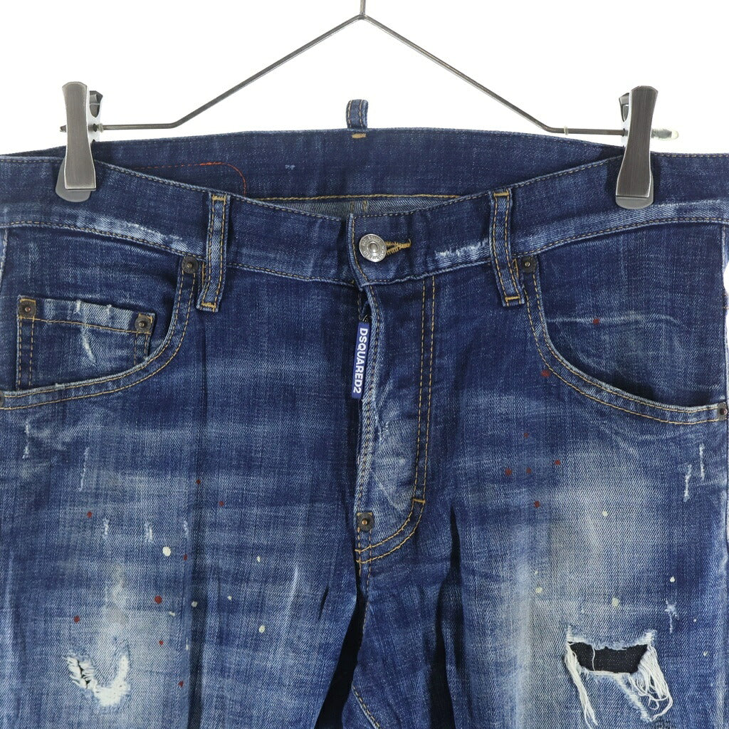 DSQUARED2(ディースクエアード) Stretch Skater Jean ストレッチ スケーター ジーン ロゴワッペン付き デニムパンツ インディゴ S74LB0872
