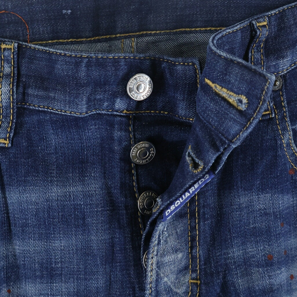 DSQUARED2(ディースクエアード) Stretch Skater Jean ストレッチ スケーター ジーン ロゴワッペン付き デニムパンツ インディゴ S74LB0872