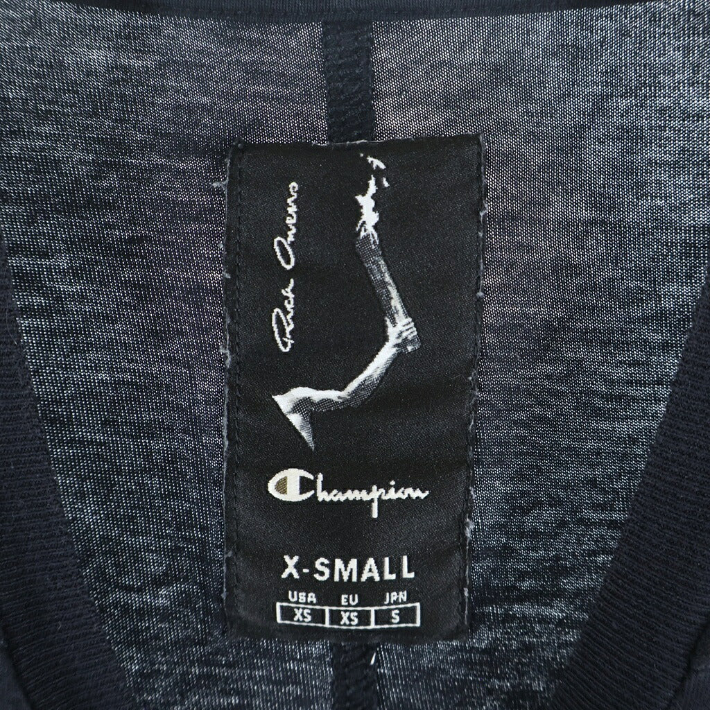 Rick Owens(リックオウエンス) ×Champion チャンピオン 半袖Tシャツ カットソー ブラック CM01E1675-CHJG