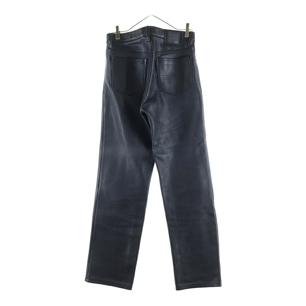 KADOYA(カドヤ) LEATHER STRAIGHT PANTS レザーストレートパンツ ブラック