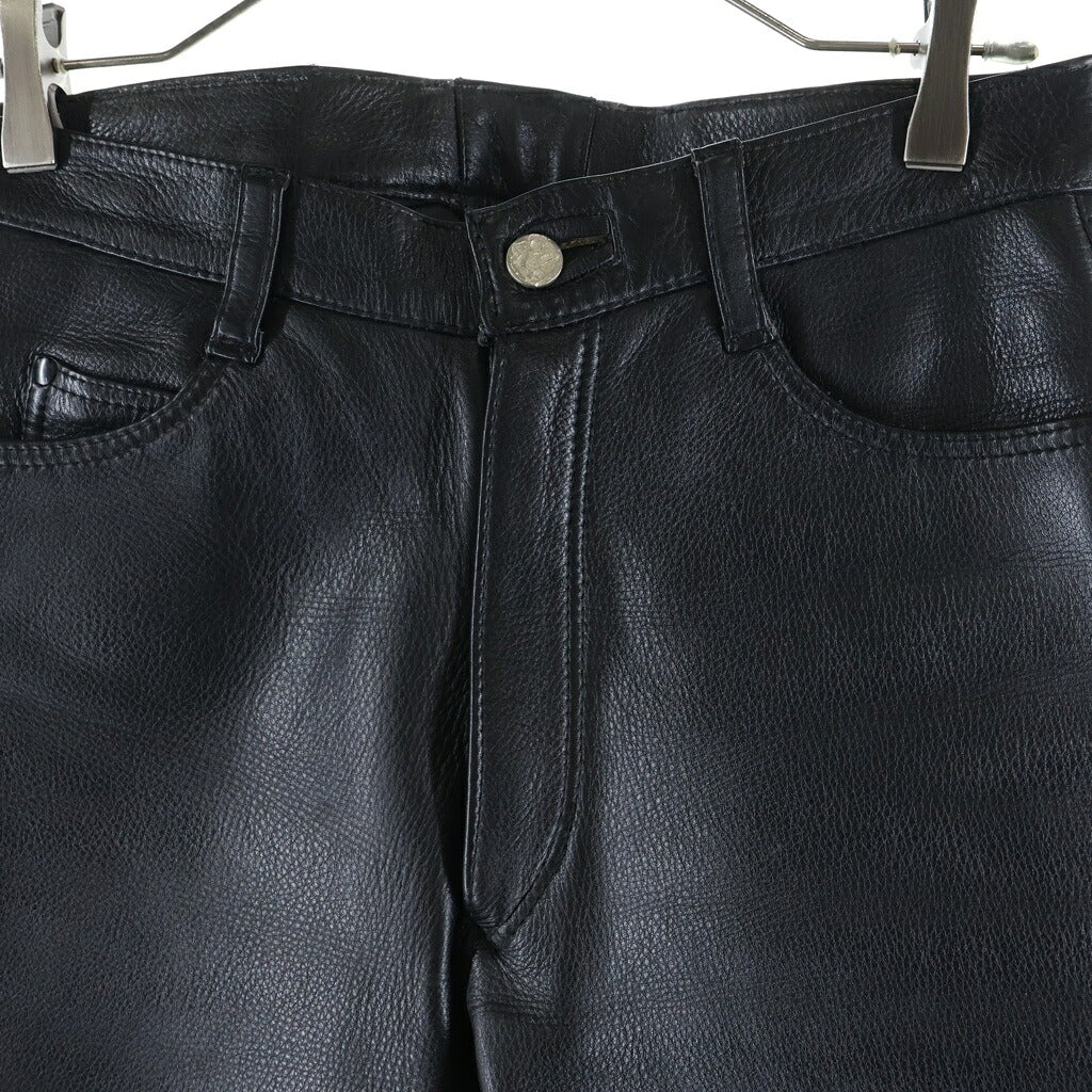 KADOYA(カドヤ) LEATHER STRAIGHT PANTS レザーストレートパンツ ブラック