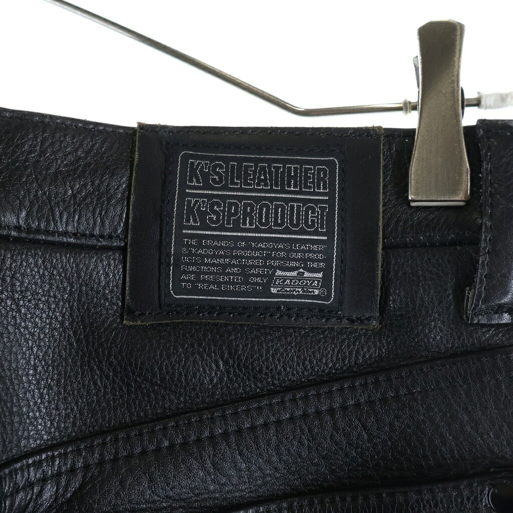 KADOYA(カドヤ) LEATHER STRAIGHT PANTS レザーストレートパンツ ブラック