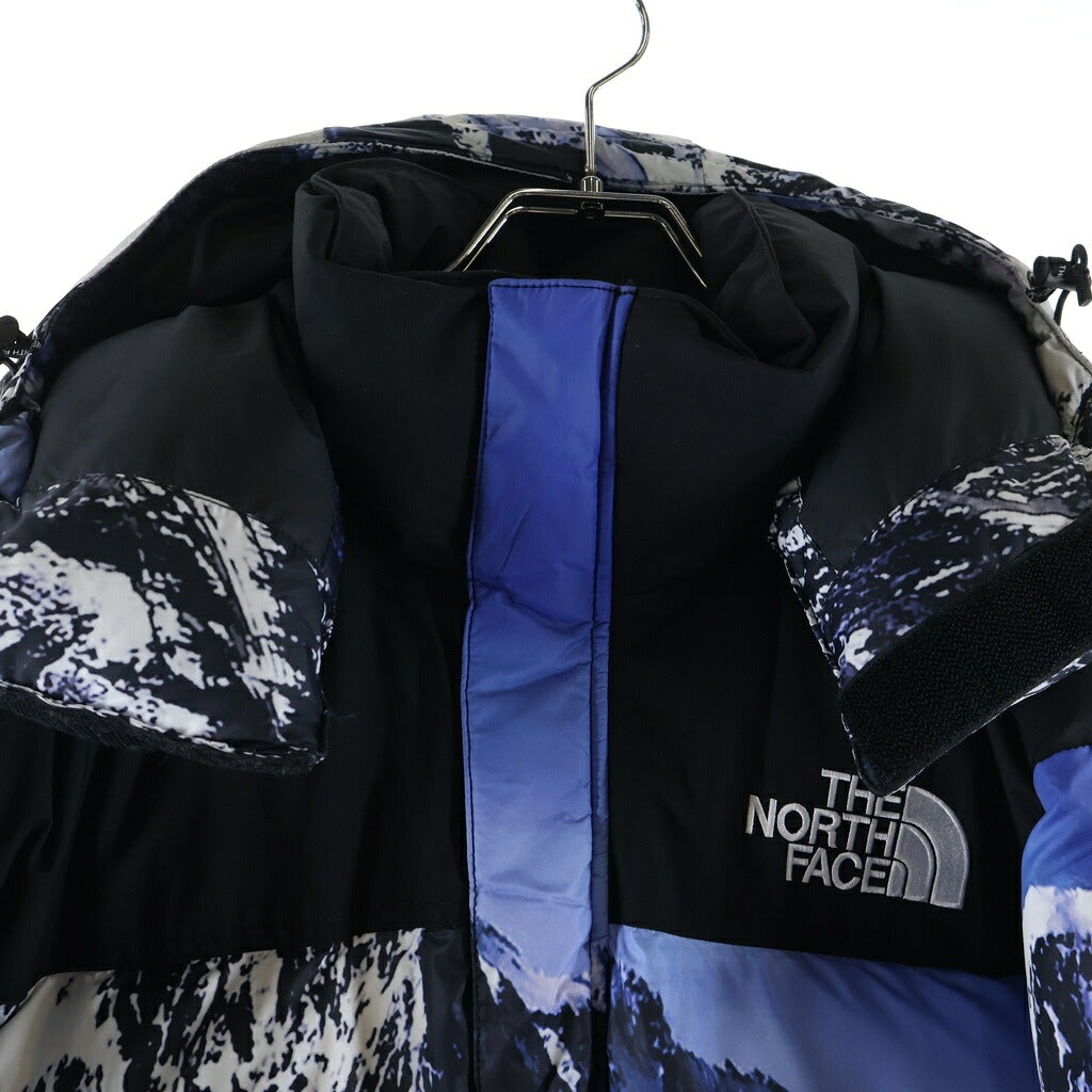 SUPREME(シュプリーム) 17AW ×THE NORTH FACE Mountain Baltoro Jacke ノースフェイス マウンテン バルトロ ダウンジャケット 雪山 総柄 ホワイト/ブルー ND91701I