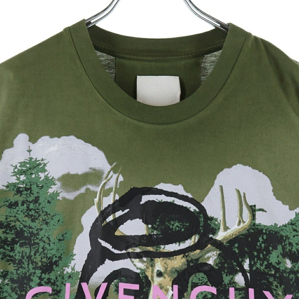 GIVENCHY(ジバンシィ) 両面プリント クルーネック半袖Tシャツ カットソー カーキ BM716N3YGX