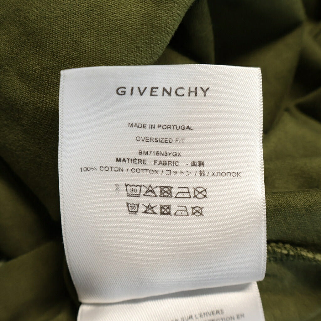 GIVENCHY(ジバンシィ) 両面プリント クルーネック半袖Tシャツ カットソー カーキ BM716N3YGX