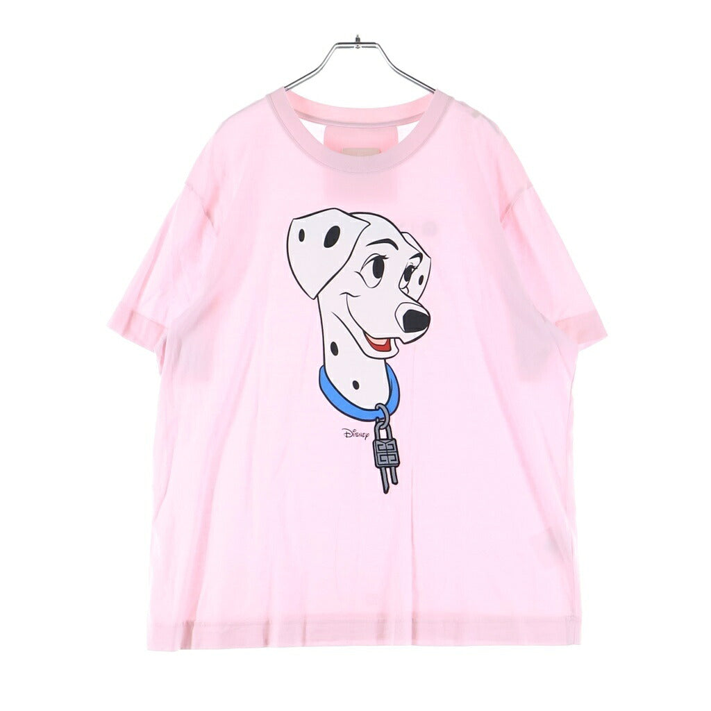 GIVENCHY(ジバンシィ) ×Disney 101Dalmatians 101ダルメシアンプリント クルーネック半袖Tシャツ カットソー ピンク BW707Z3ZAN