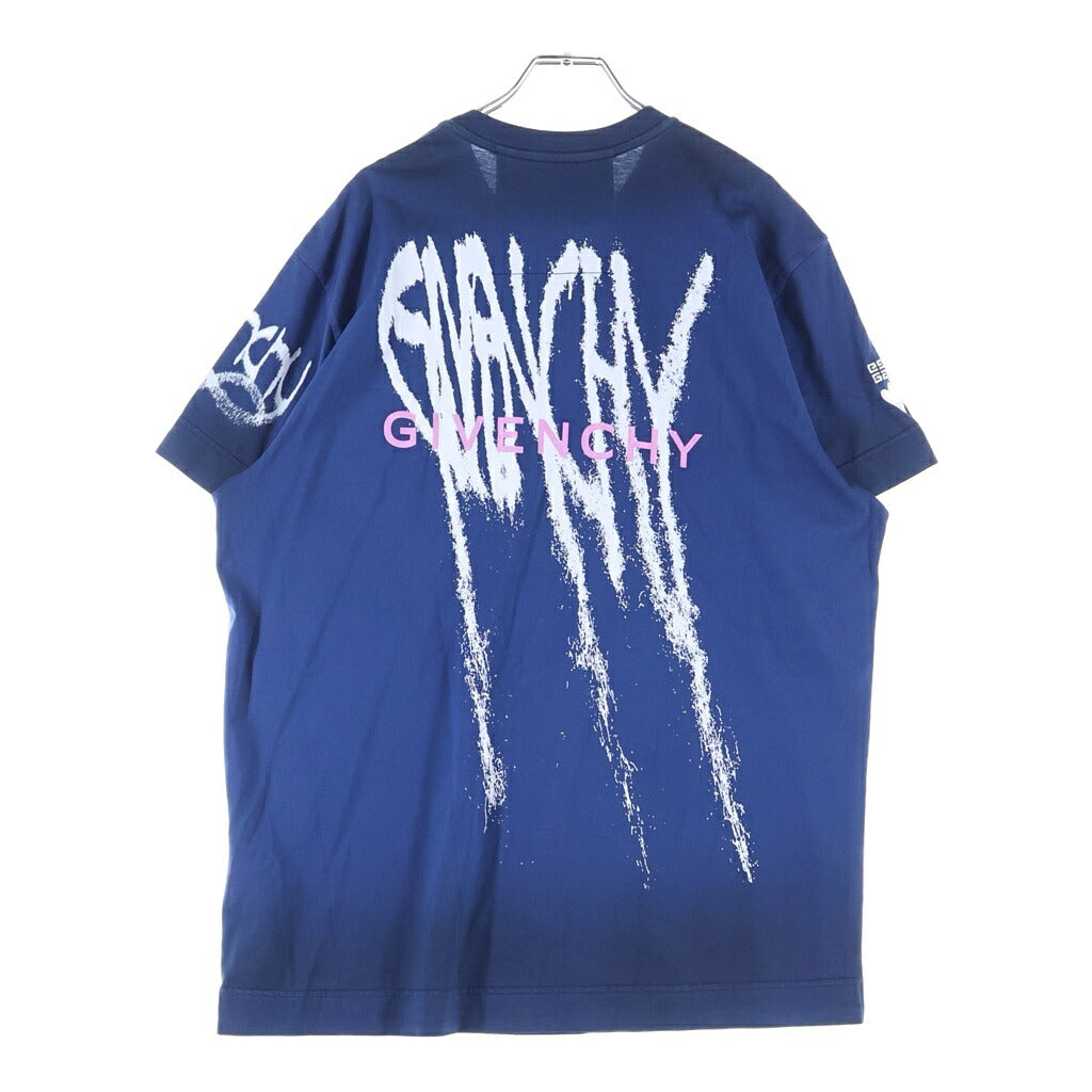 GIVENCHY(ジバンシィ) ×Chito チト ウルフ グラフィックアート クルーネック半袖Tシャツ カットソー ブルー BM716N3YGZ