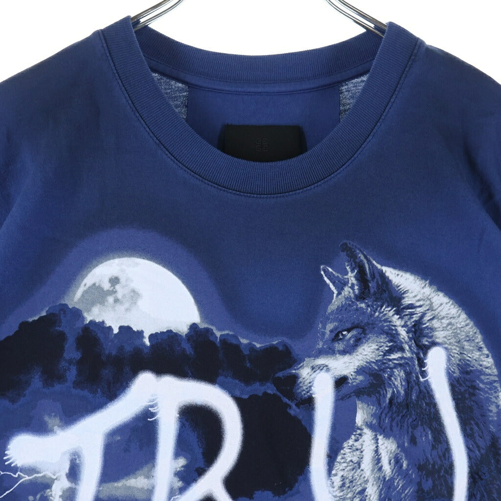 GIVENCHY(ジバンシィ) ×Chito チト ウルフ グラフィックアート クルーネック半袖Tシャツ カットソー ブルー BM716N3YGZ