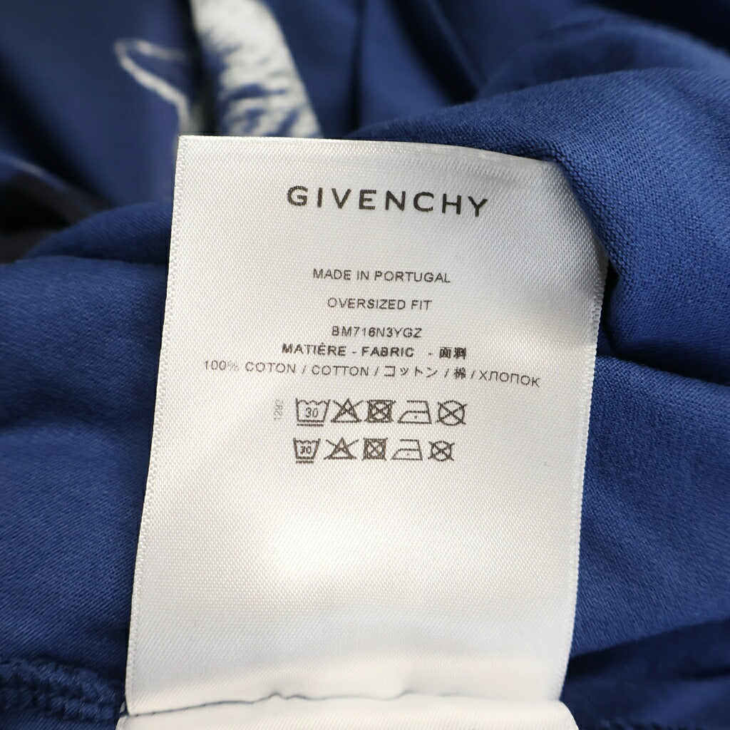 GIVENCHY(ジバンシィ) ×Chito チト ウルフ グラフィックアート クルーネック半袖Tシャツ カットソー ブルー BM716N3YGZ