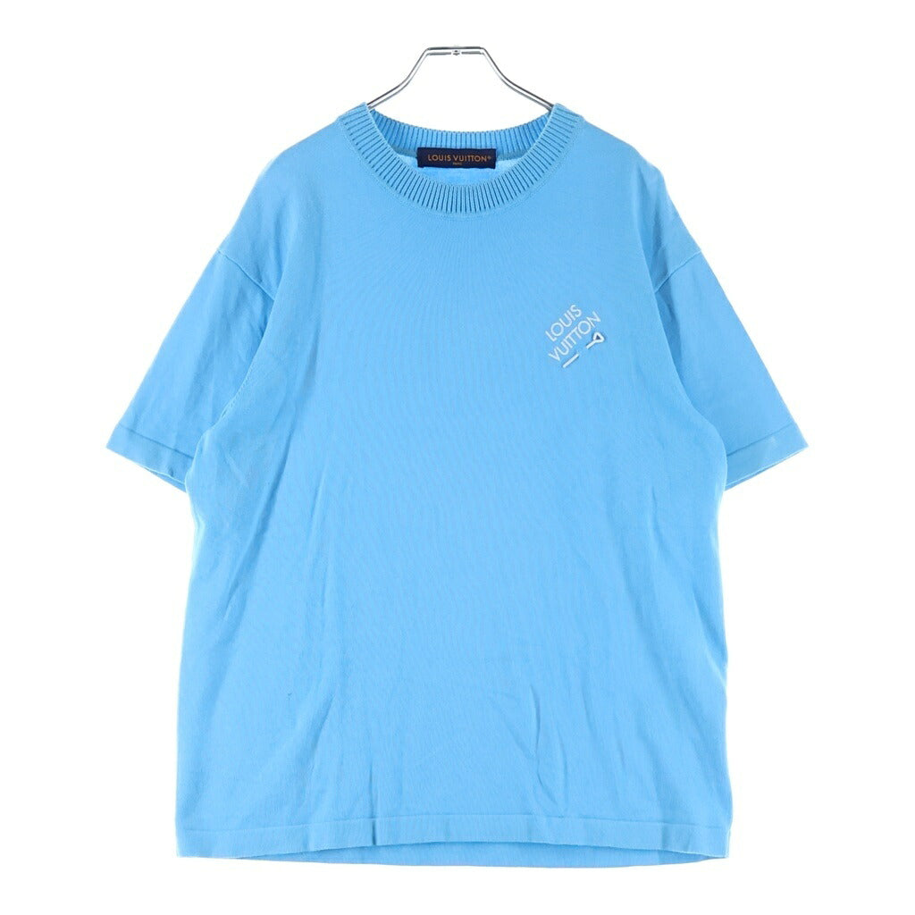 LOUIS VUITTON(ルイヴィトン) クルーネック 半袖ニット カットソー ブルー RN232Q OY8 HNN42W