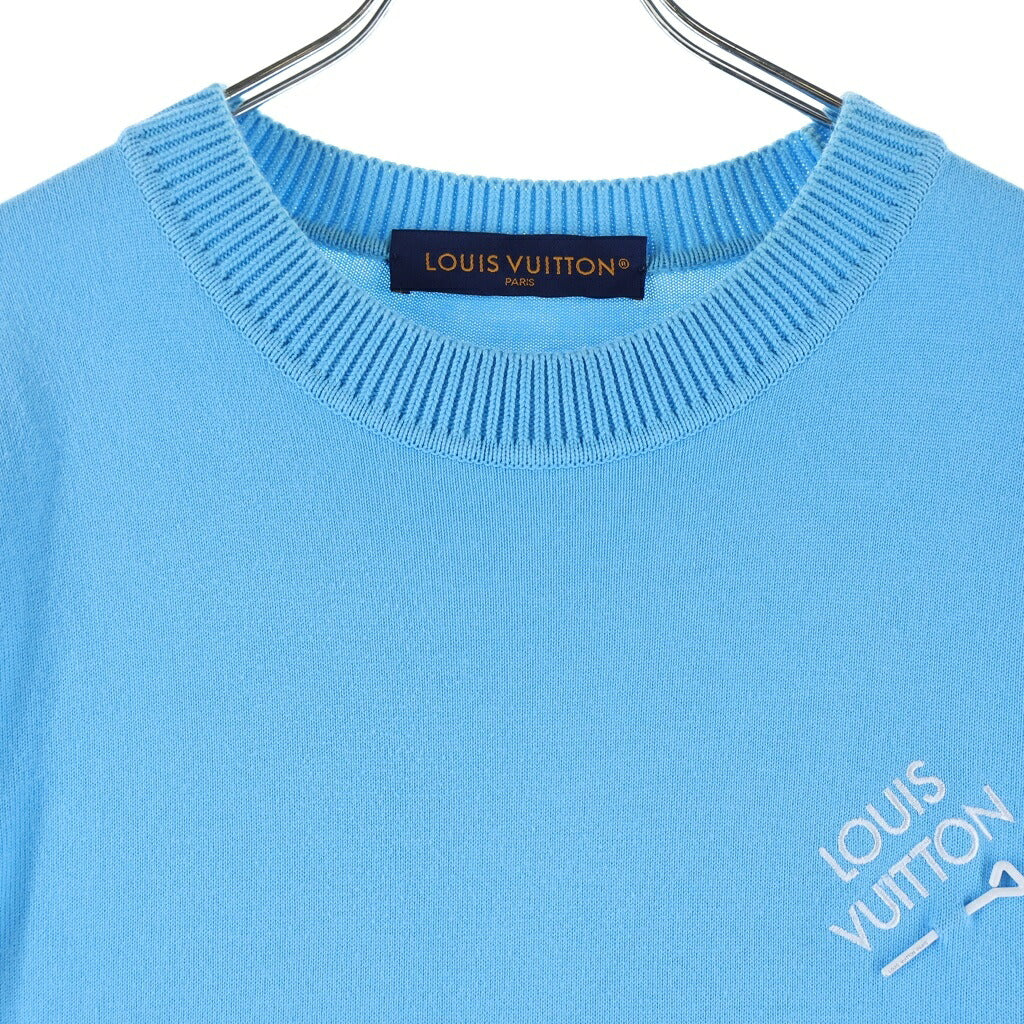LOUIS VUITTON(ルイヴィトン) クルーネック 半袖ニット カットソー ブルー RN232Q OY8 HNN42W