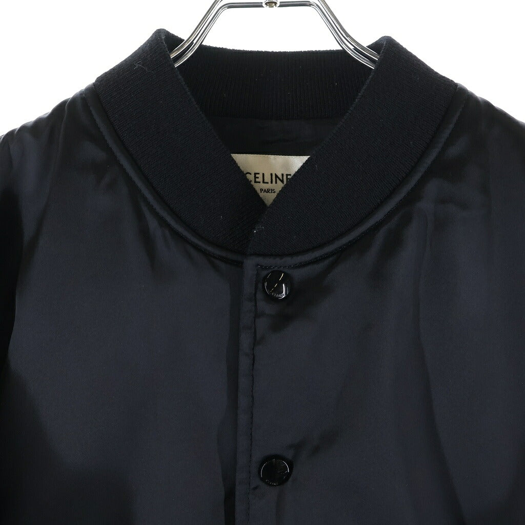 CELINE(セリーヌ) 22AW BOY DOLL TEDDY JACKET IN SATIN NYLON ボーイドール テディジャケット サテン ナイロン ブラック 2W750048S