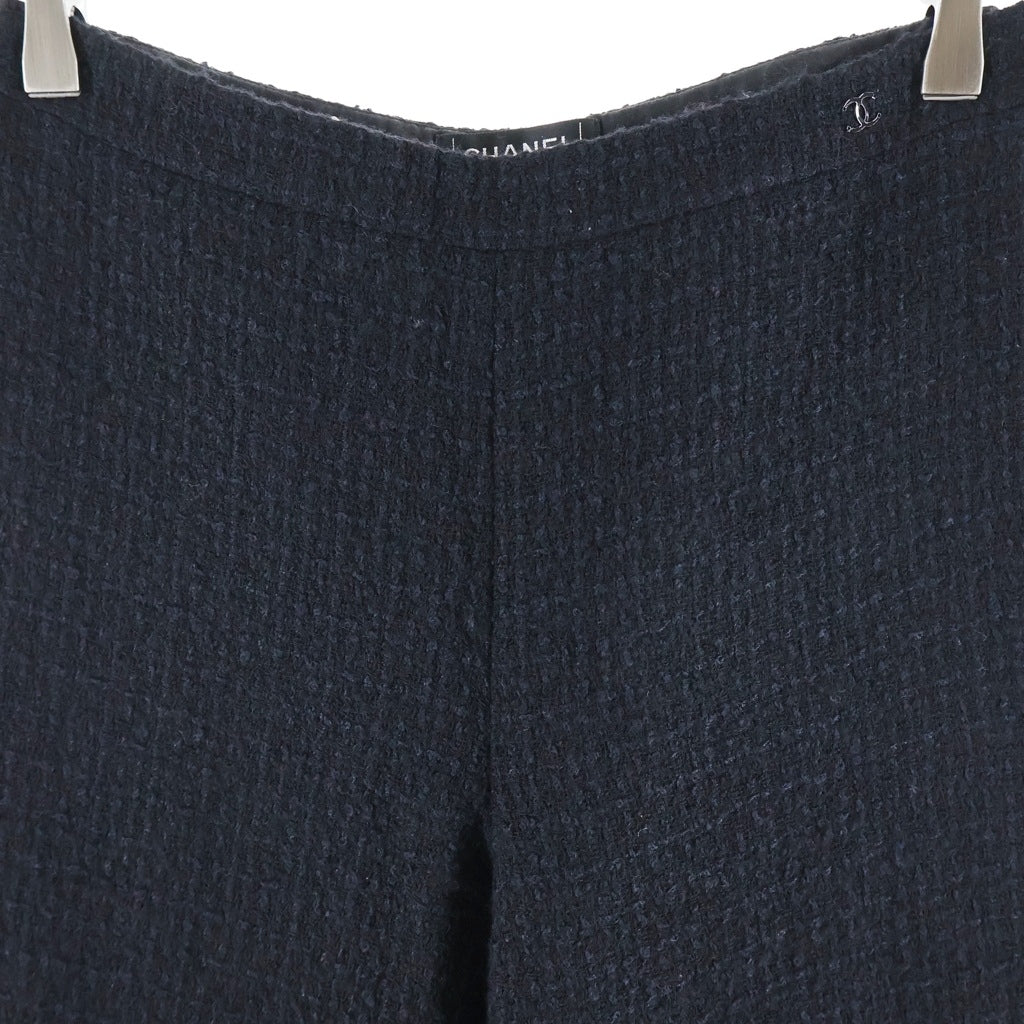CHANEL(シャネル) 03A ウール ツイード ワイドパンツ ネイビー レディース P22339V13173