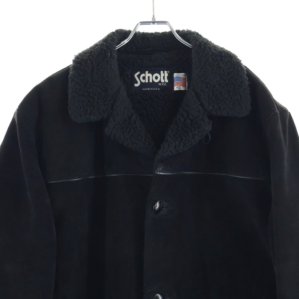 SCHOTT(ショット) 80S ボア ランチ スエード レザー ジャケット コート ブラック