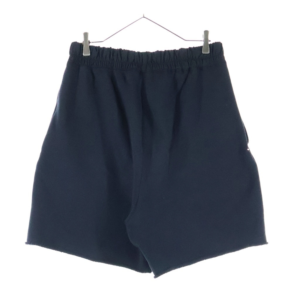ASKYURSELF(アスクユアセルフ) CROSS RAW FLEECE SHORTS フロントロゴ フリースショーツ ハーフパンツ ブラック