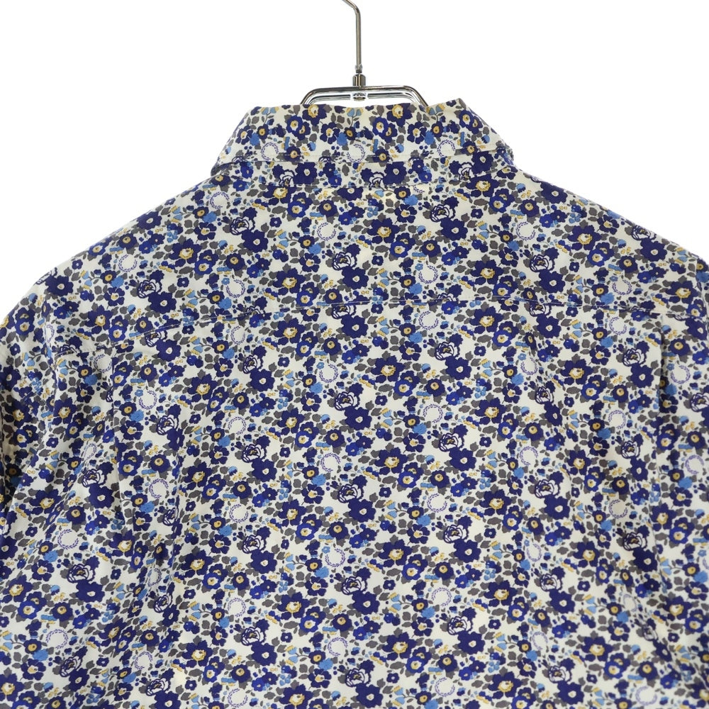 FRED PERRY(フレッドペリー) 月桂樹ロゴ 総柄長袖シャツ ブルー F4274