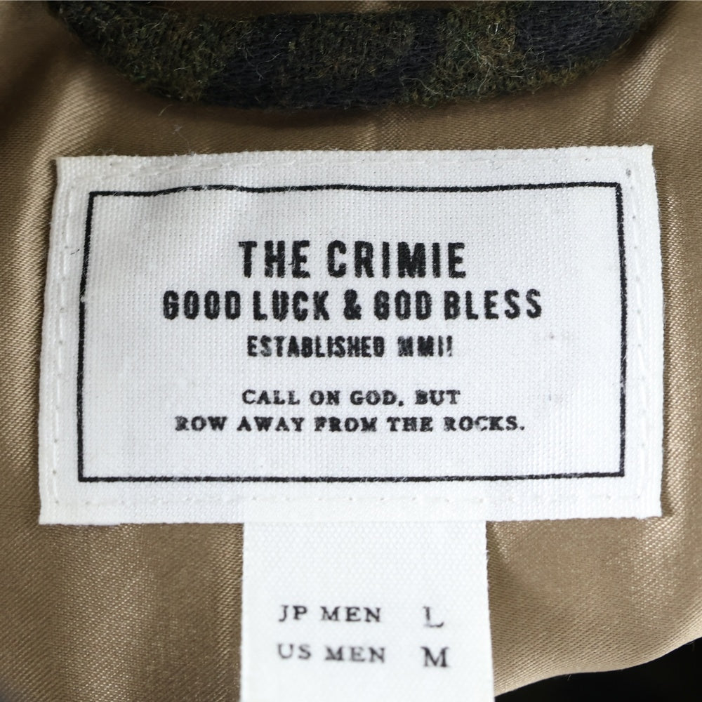 THE CRIMIE(ザ クライミー) レオパードデザイン ウール オープンカラー ロングスリーブ 長袖シャツ カーキ CR1-02L5-SL11