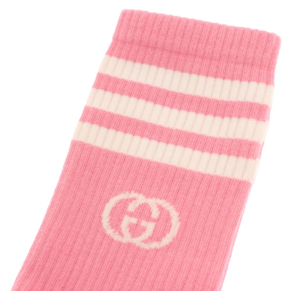 GUCCI(グッチ) 23SS×adidas アディダス アンクルソックス サイドロゴ ピンク 691868 4G293