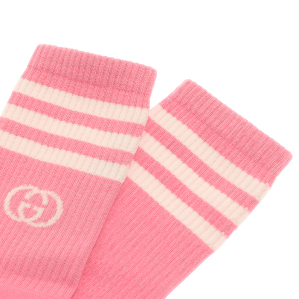 GUCCI(グッチ) 23SS×adidas アディダス アンクルソックス サイドロゴ ピンク 691868 4G293