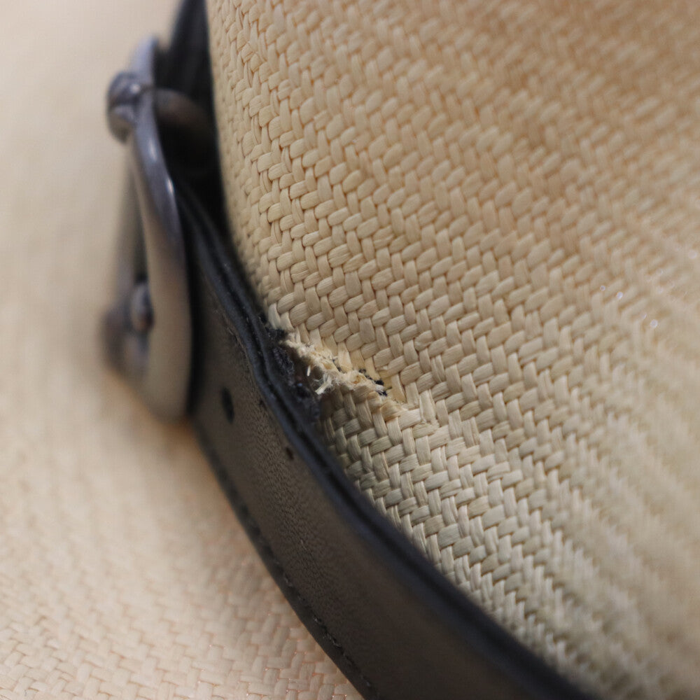 CHROME HEARTS(クロムハーツ) STRAW HAT クラシックオーバルクロス付き ストローハット 麦わら帽子