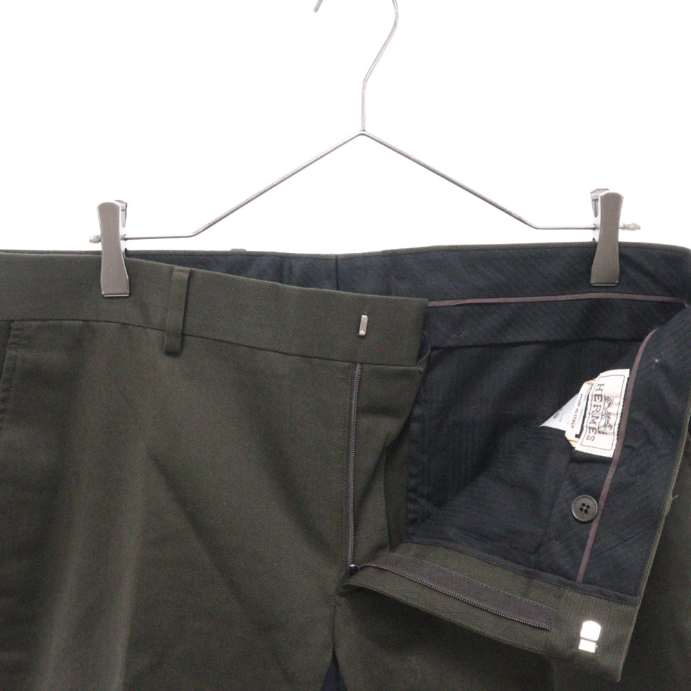 HERMES(エルメス) インナーライン コットンスラックスパンツ オリーブ 545230HB