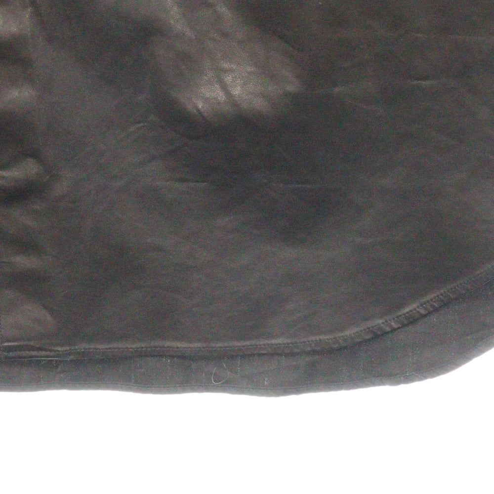 CHROME HEARTS(クロムハーツ) ×COMME des GARCONS SHIRT コムデギャルソンシャツ レザー切り替え クロスボールボタン 半袖シャツ ブラック