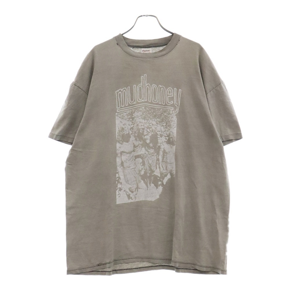 VINTAGE(ヴィンテージ) 80s Mudhoney You Got It/Burn It Clean マッドハニー 両面プリントロゴ半袖Tシャツ バンドT Stedmanタグ グレー