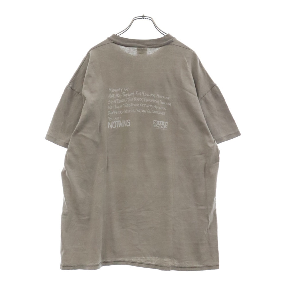 VINTAGE(ヴィンテージ) 80s Mudhoney You Got It/Burn It Clean マッドハニー 両面プリントロゴ半袖Tシャツ バンドT Stedmanタグ グレー