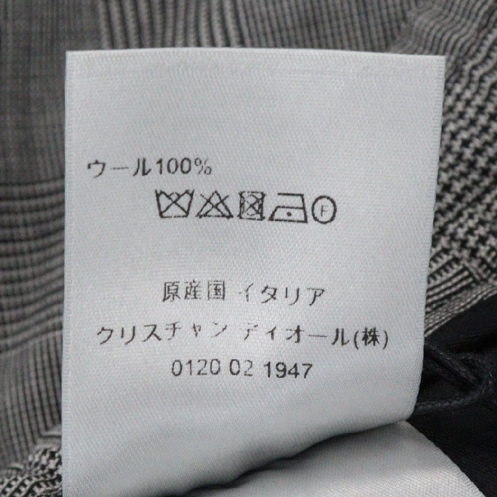 DIOR(ディオール) マイクロ ハウンドトゥース ウールキャンバス トラックパンツ グレー 113C122A4995