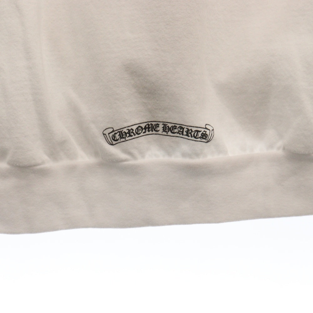 CHROME HEARTS(クロムハーツ) SWTSHRT HD ZIP 袖ロゴバックプリントジップアップパーカー ホワイト