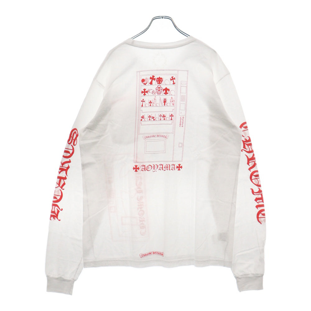 CHROME HEARTS(クロムハーツ) Aoyama L/S Tee 青山限定 ロゴプリント 長袖Tシャツ カットソー ホワイト/オレンジ