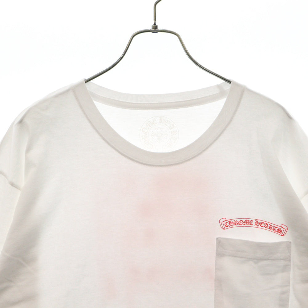 CHROME HEARTS(クロムハーツ) Aoyama L/S Tee 青山限定 ロゴプリント 長袖Tシャツ カットソー ホワイト/オレンジ