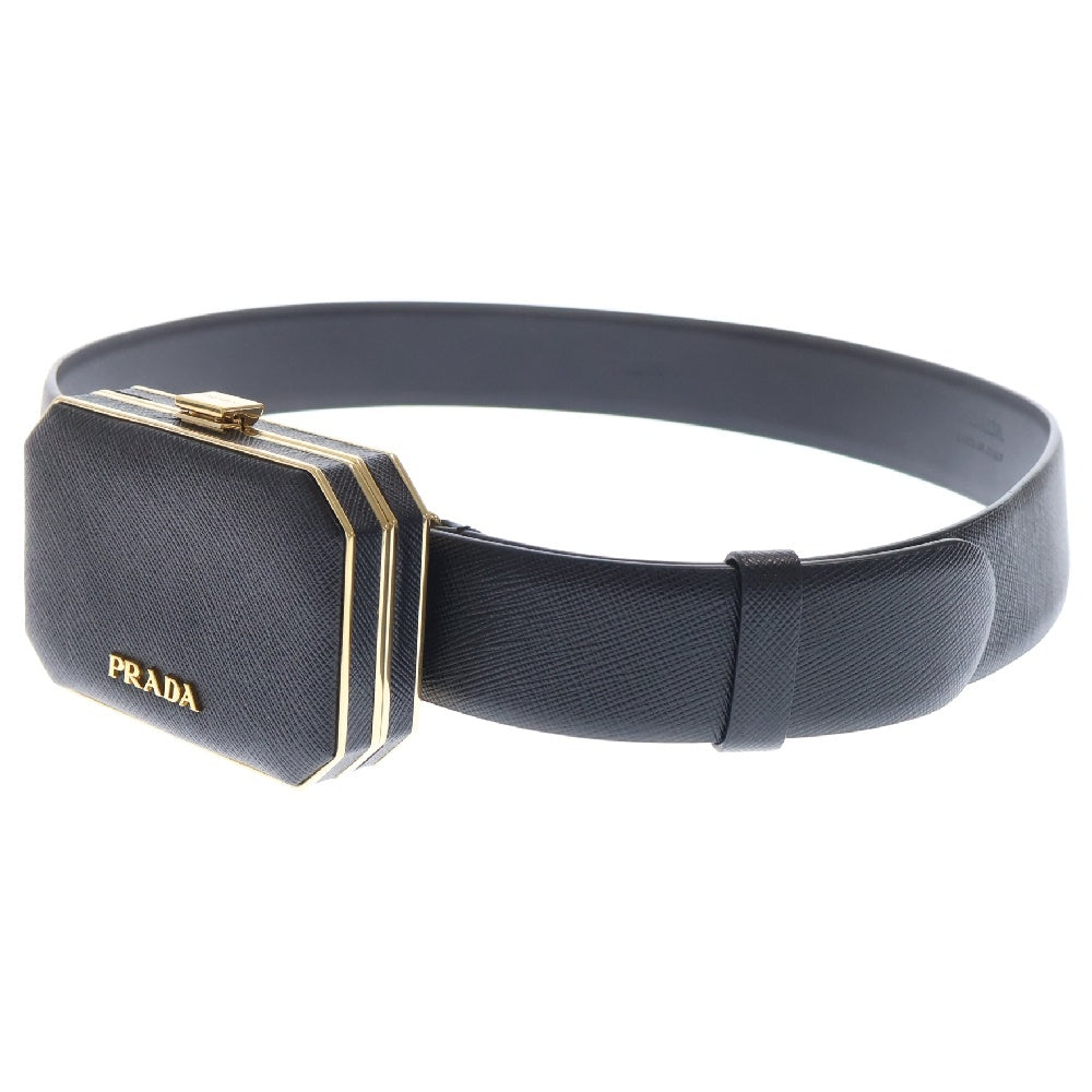 PRADA(プラダ) ヴァニティケース付きサフィアーノレザーベルト ブラック 1CC491