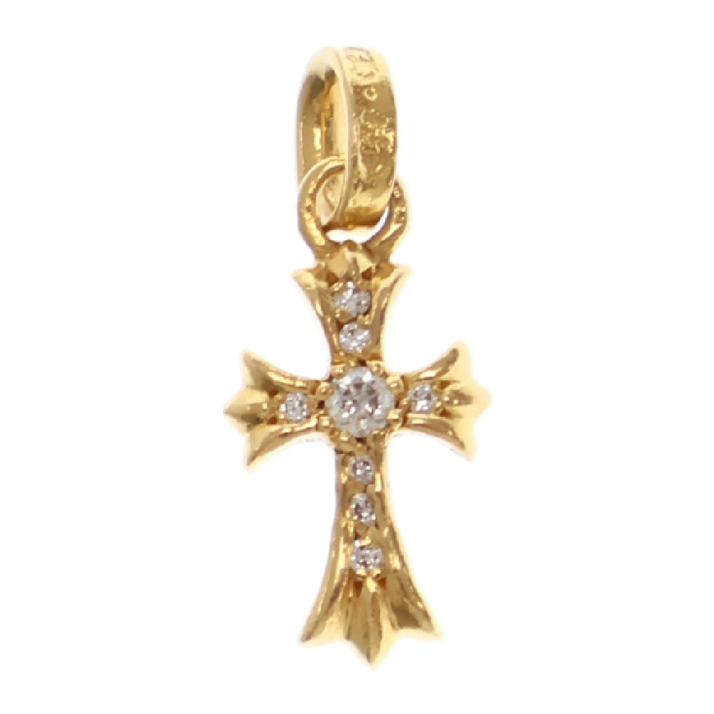 CHROME HEARTS(クロムハーツ) 22K CRS BBYFAT P DMND ベイビーファット PAVEダイヤ チャーム ゴールドネックレストップ