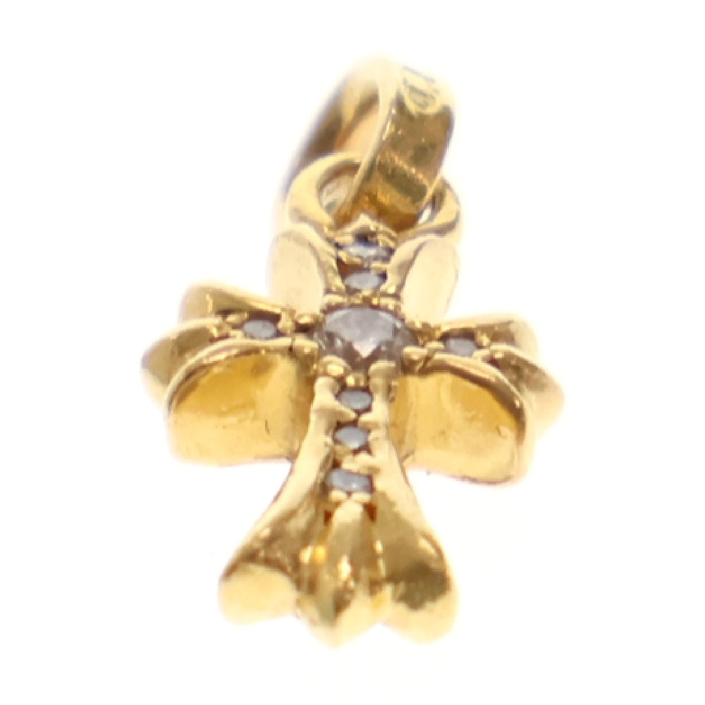 CHROME HEARTS(クロムハーツ) 22K CRS BBYFAT P DMND ベイビーファット PAVEダイヤ チャーム ゴールドネックレストップ